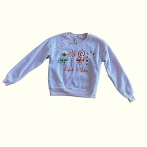 Violet Skye Pink Christmas Pullover Sweatshirt Sugar & Spice Candy Cane Girls 8